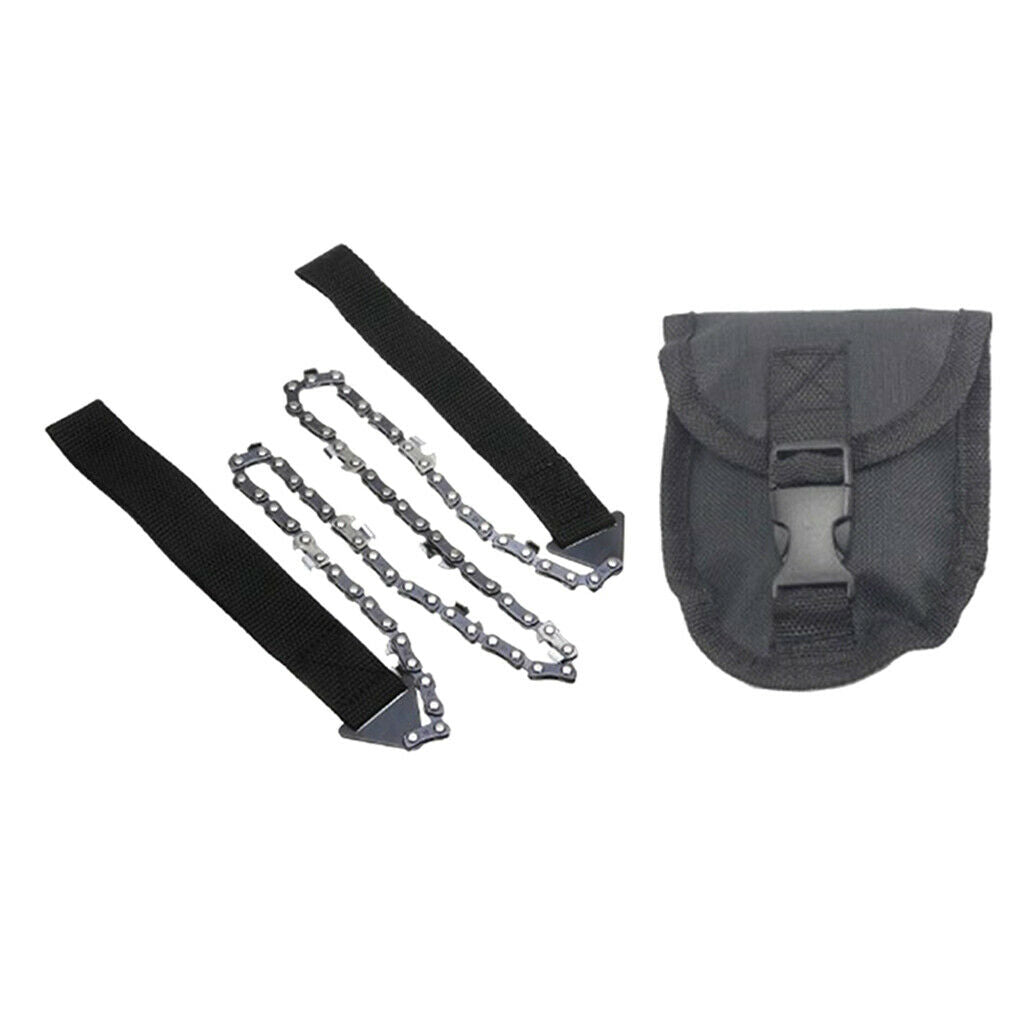 Garden Hiking Camping Pocket Chainsaw Folding Chain Saw w/ Pouch Portable