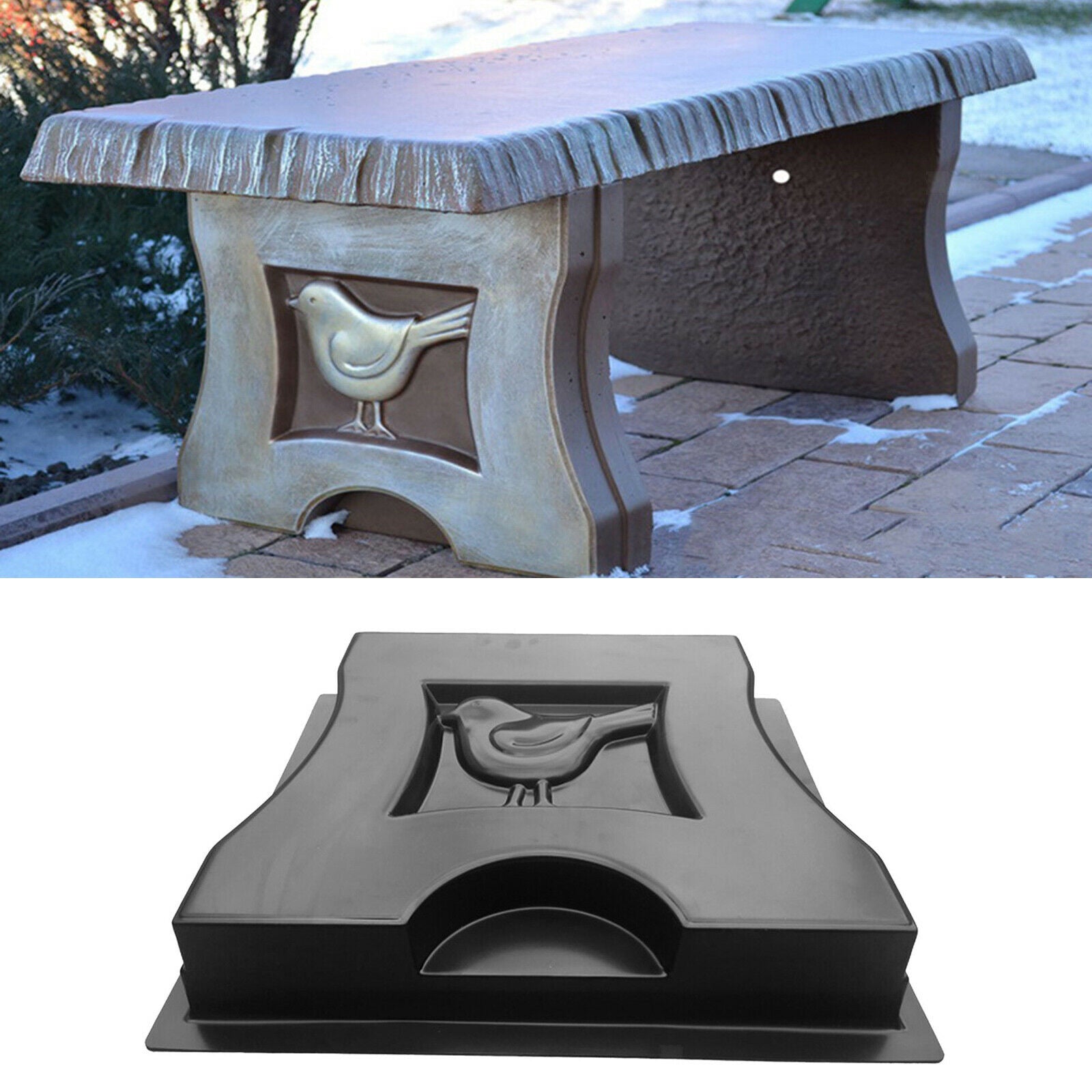 Plastic Black DIY Bench Leg Mould Bird Shaped Patio Paving Paver Pathmate