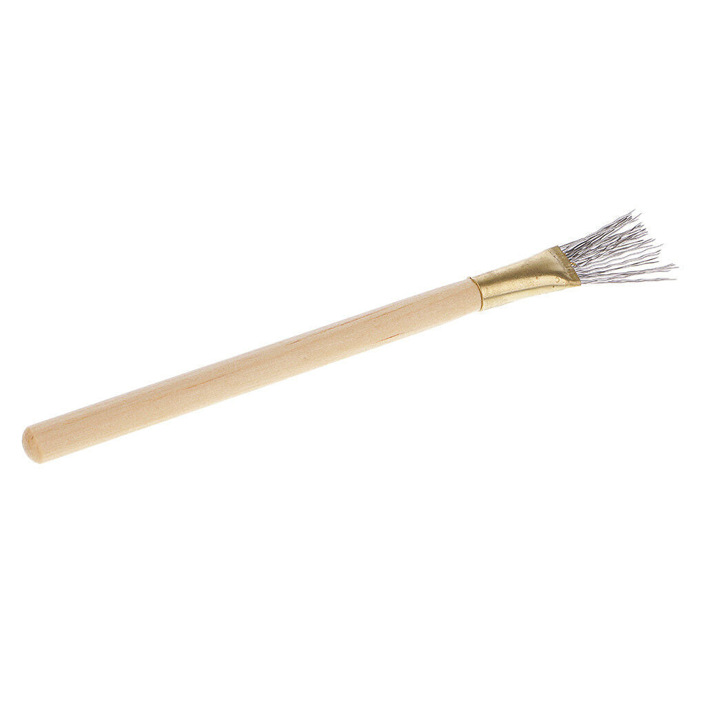 Wooden Handle Feather Wire Texture Tool for Clay Sculpting Modeling 165x23mm