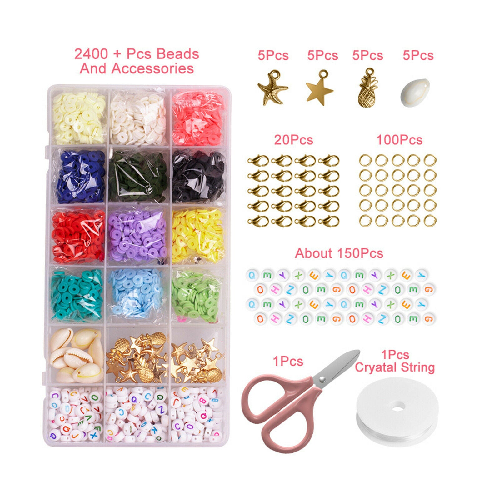 All in One 6mm Jewellery Making Set Findings Handmade DIY Beading Crafting