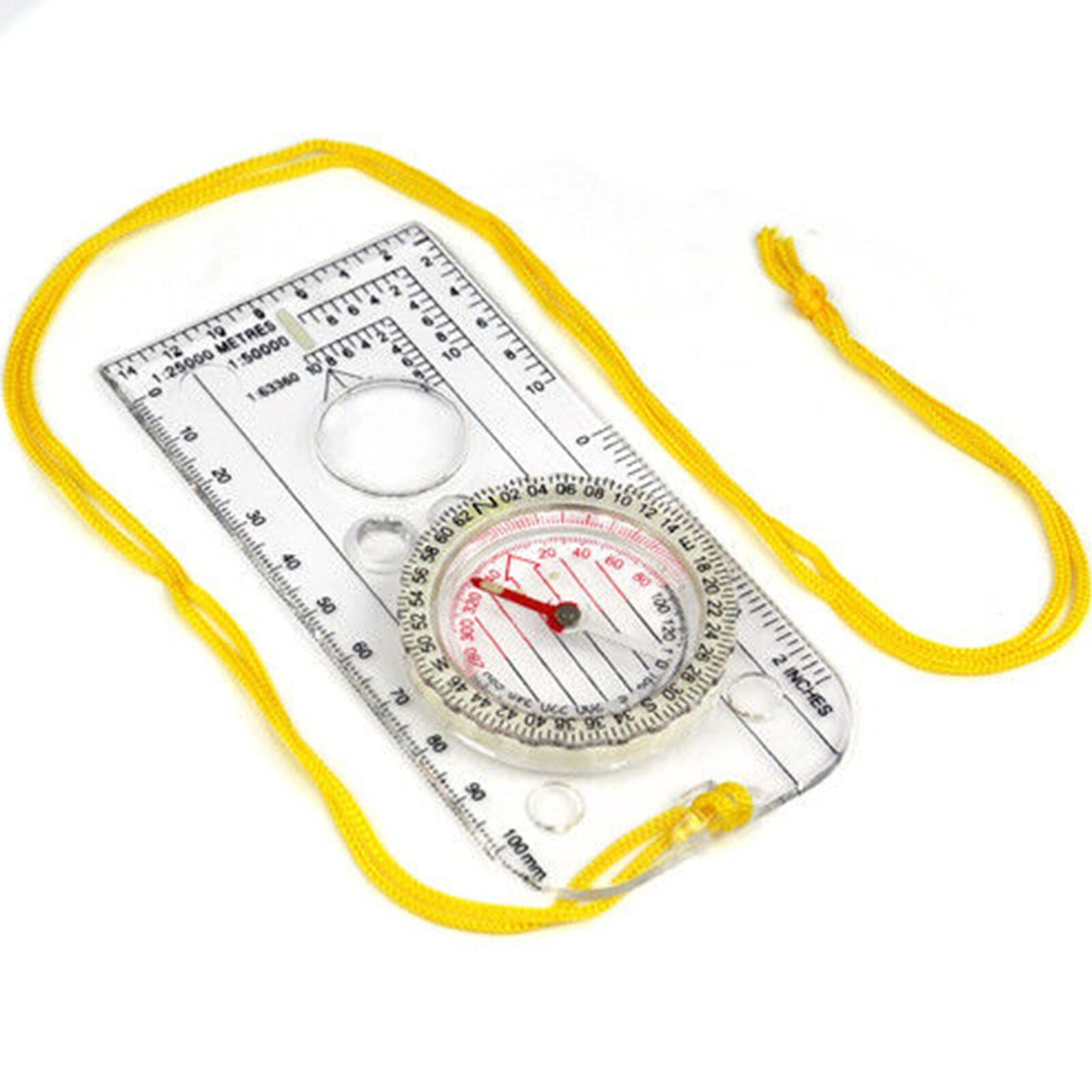Ruler Map Scale Mirror Navigation Compass Scouts Outdoor Camping Survival Tool