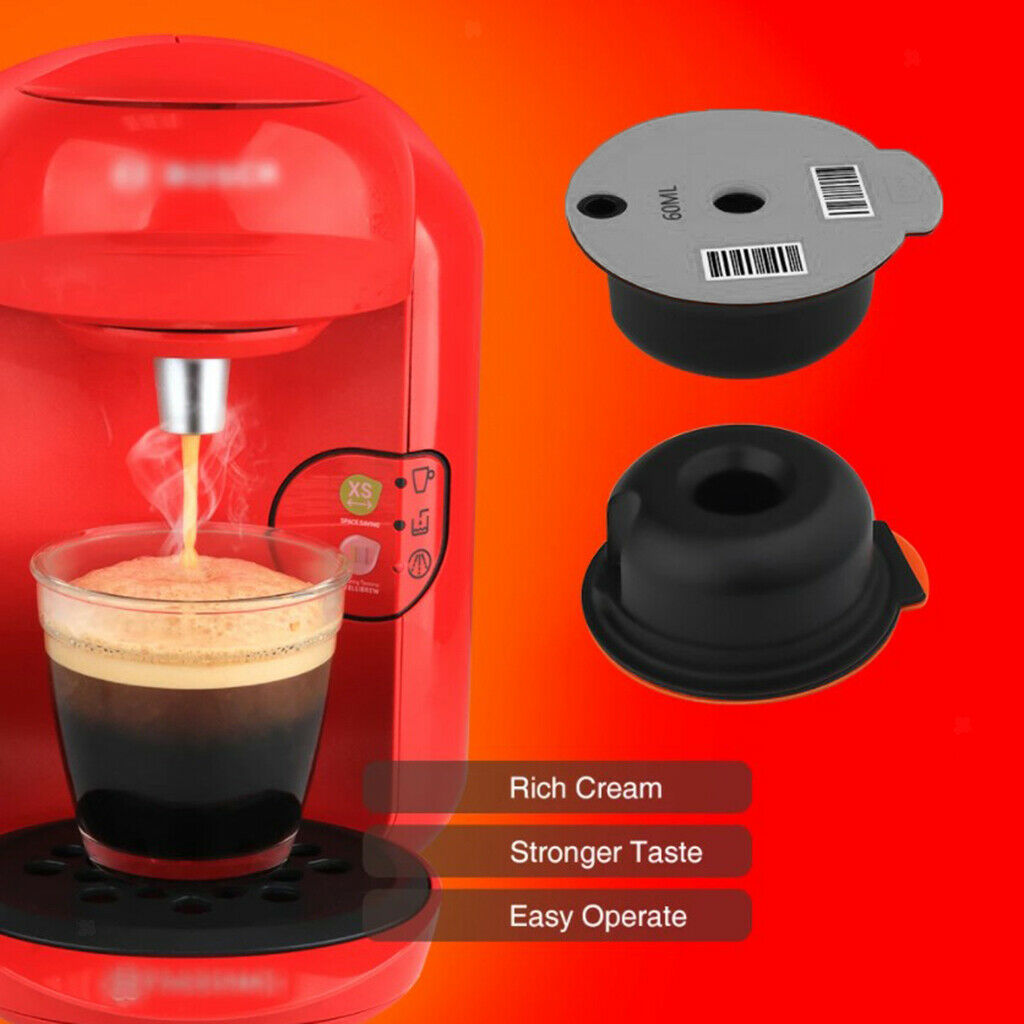 4x Refillable Reusable PP Coffee Capsule Pod Filter Cup for Bosch Tassimo