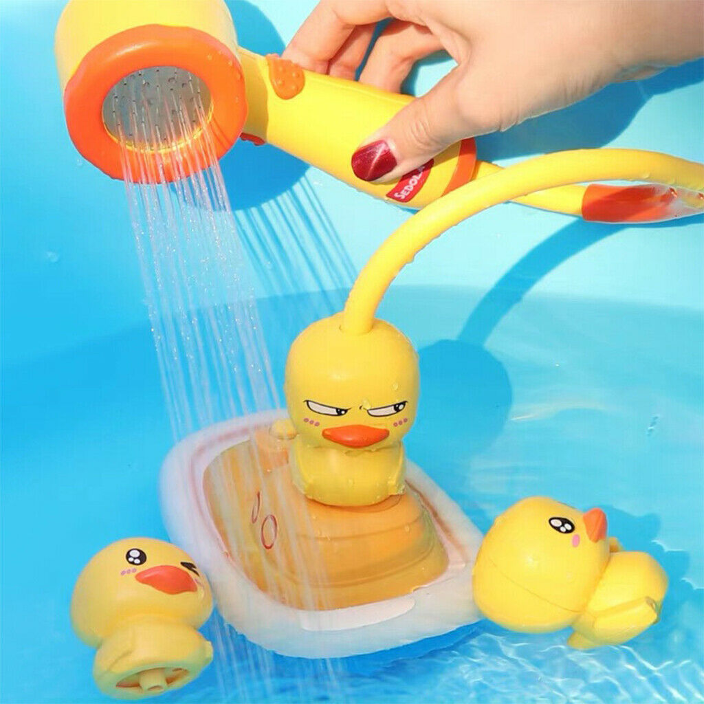 Baby Automatic Water Pump Duck Water Spray Baby Bath Shower Head Toys Gifts