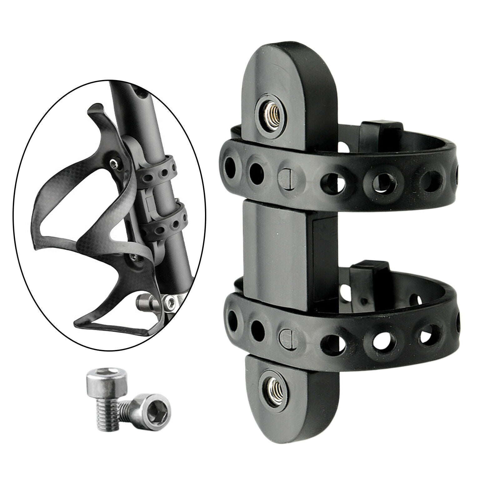 Mountain Bicycle Water Bottle Cage Holder Adapter Handlebar Bracket Mounting