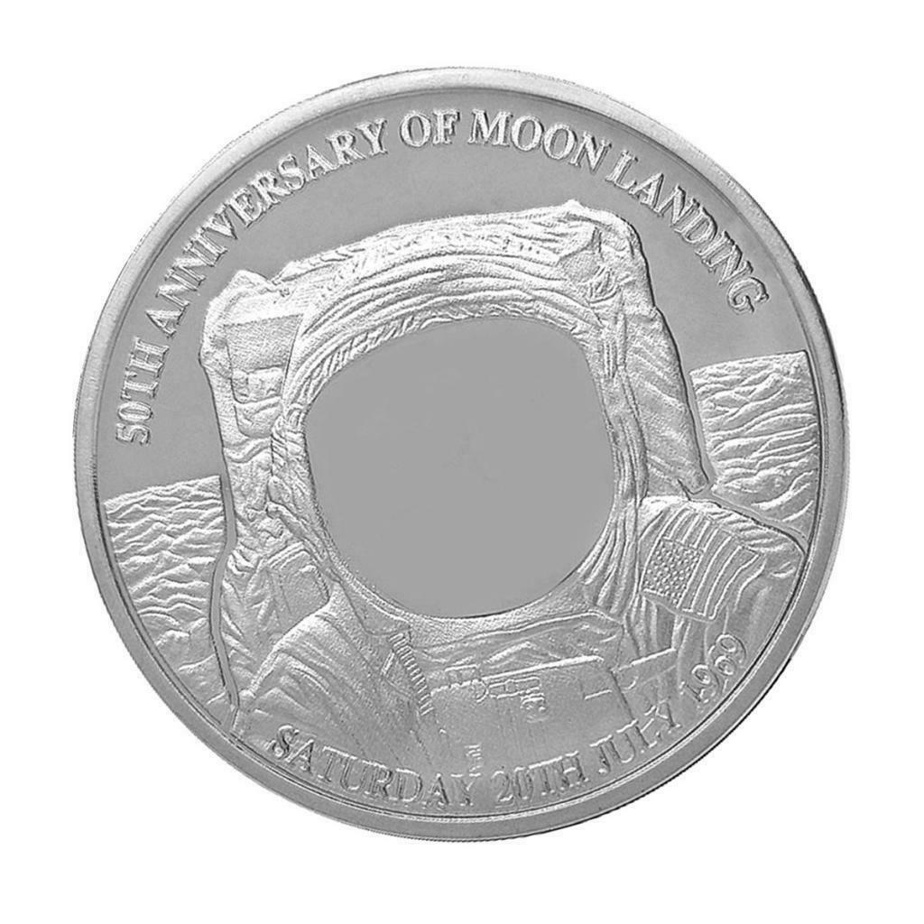 2x 40mm Plated Commemorative Coin Moon Anniversary Keepsake Collectibles