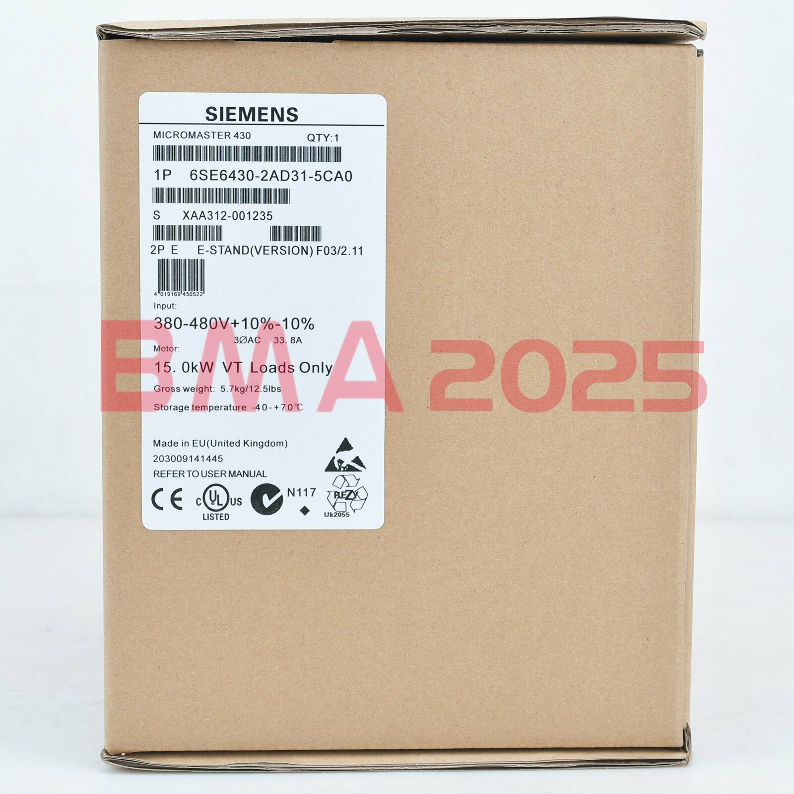1PC New M430 6SE6430-2AD31-5CA0 15KW 1year warranty DHL free Ship SM9T