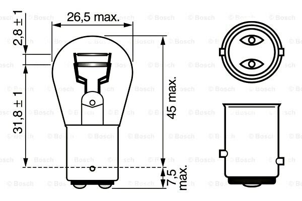 P21/5W Bulb 1pcs 12V 21/5W PURE LIGHT BOSCH 1987302202