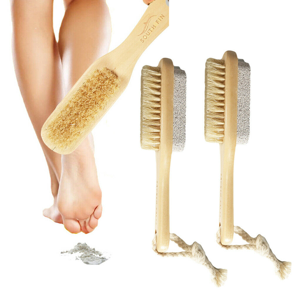 2Pcs Dual Sides Foot File Scrubber Calluses Remover Brush w/ Hanging Strap
