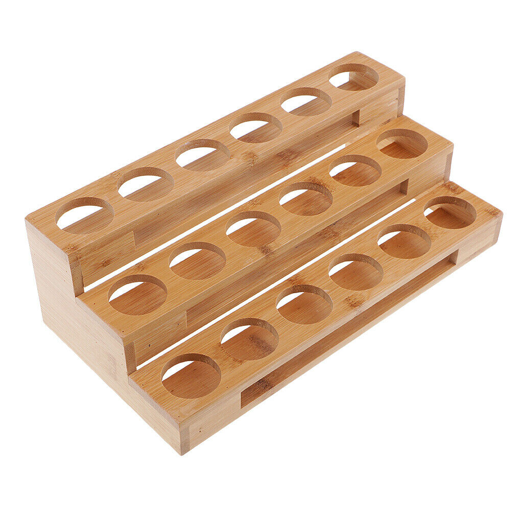 Essential Oil Bottle Wood Storage Rack 18 Slots Aromatherapy Organizer Case