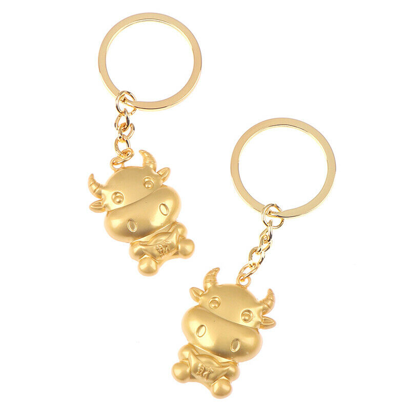 1PC Chinese Zodiac Ox Year Key Ring Pendant Lucky Bull Keychain Gift Souv.l8