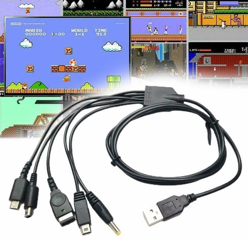 1.2m 5 in 1 USB Charger Cable Fast Charging Cord for GBA SP/3DS/NDSL/WiiU/PSP