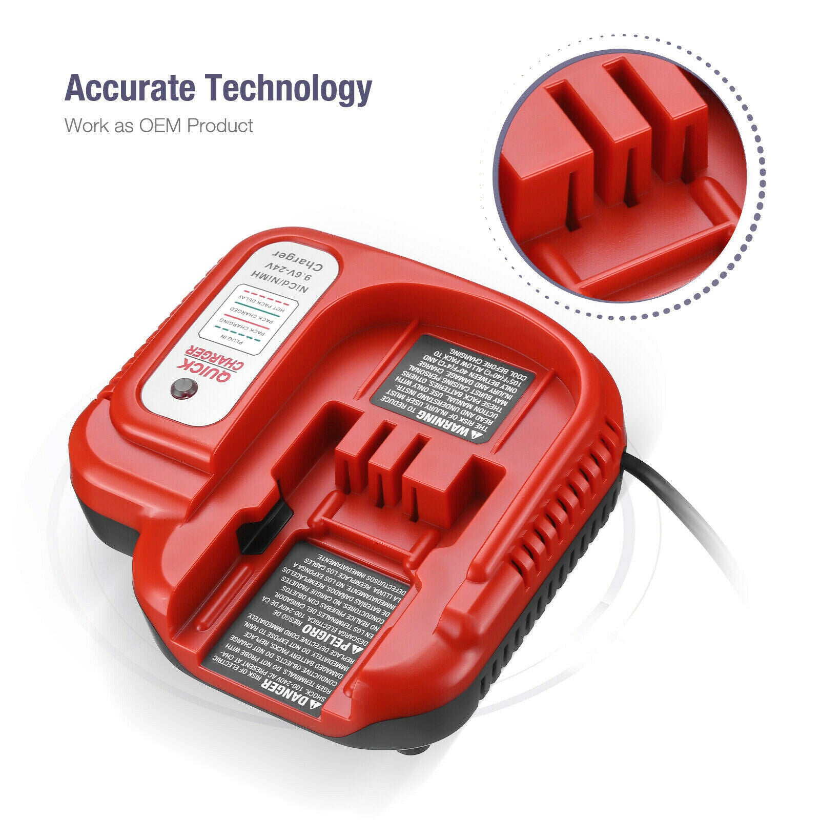 Replaceemnt 9.6V-24V Fast Battery Charger Fit for Black and Decker FS12B
