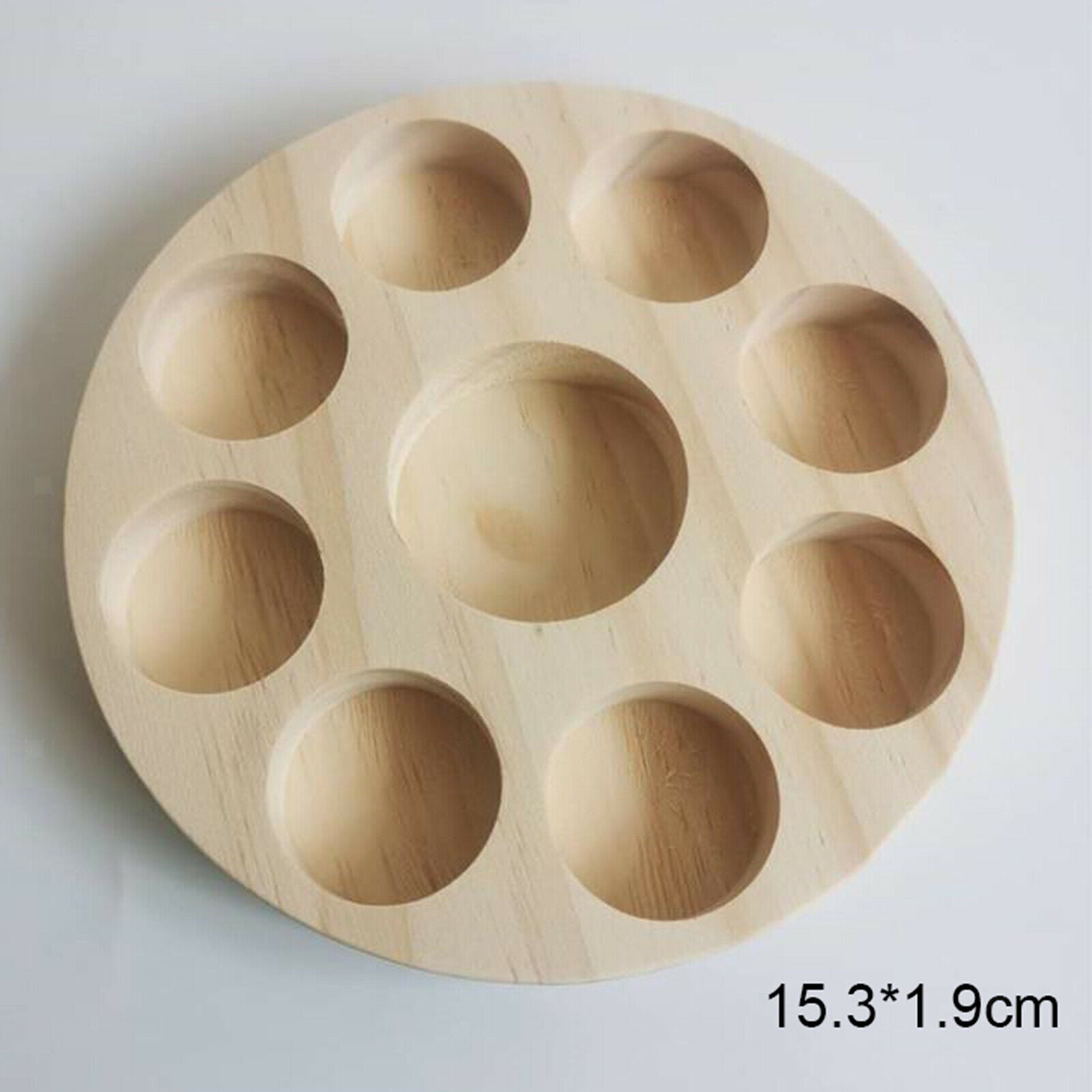 2Pcs Round Wooden Essential Oil Display Stand Rack Organizer Perfume Holders