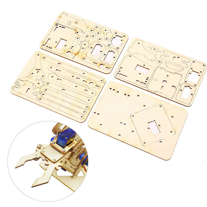 Robotic arm Plank 4 DOF Robot Robotic Arm Wooden Splicing Rudder DIY KitBDAU