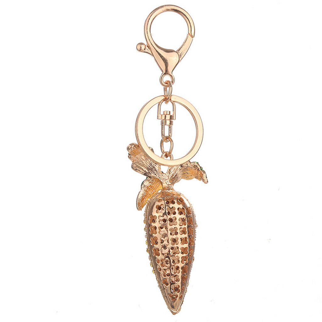 Rhinestone Key Chain Car Key Ring Accessory Crystal Bag Decor Keyring Orange