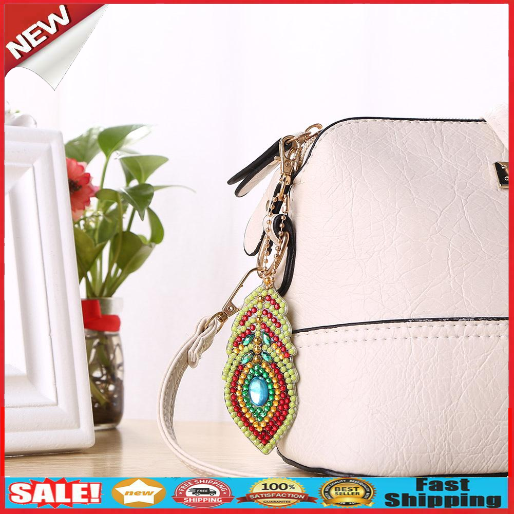 3pcs DIY Full Drill Special Shaped Diamond Painting Bag Keychains Pendant @