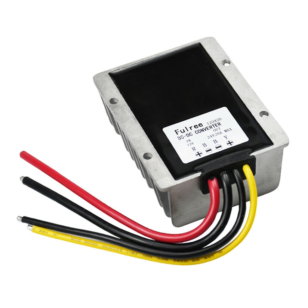 DC-DC 12V Step up 24V 20A 480W Power Adapter With Alloy Overheat Protection
