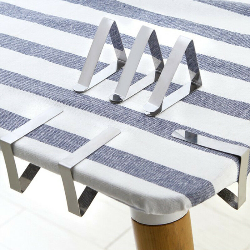 4pcs Stainless Steel Tablecloth Tables Cover Clip Holder Cloth Clam.l8