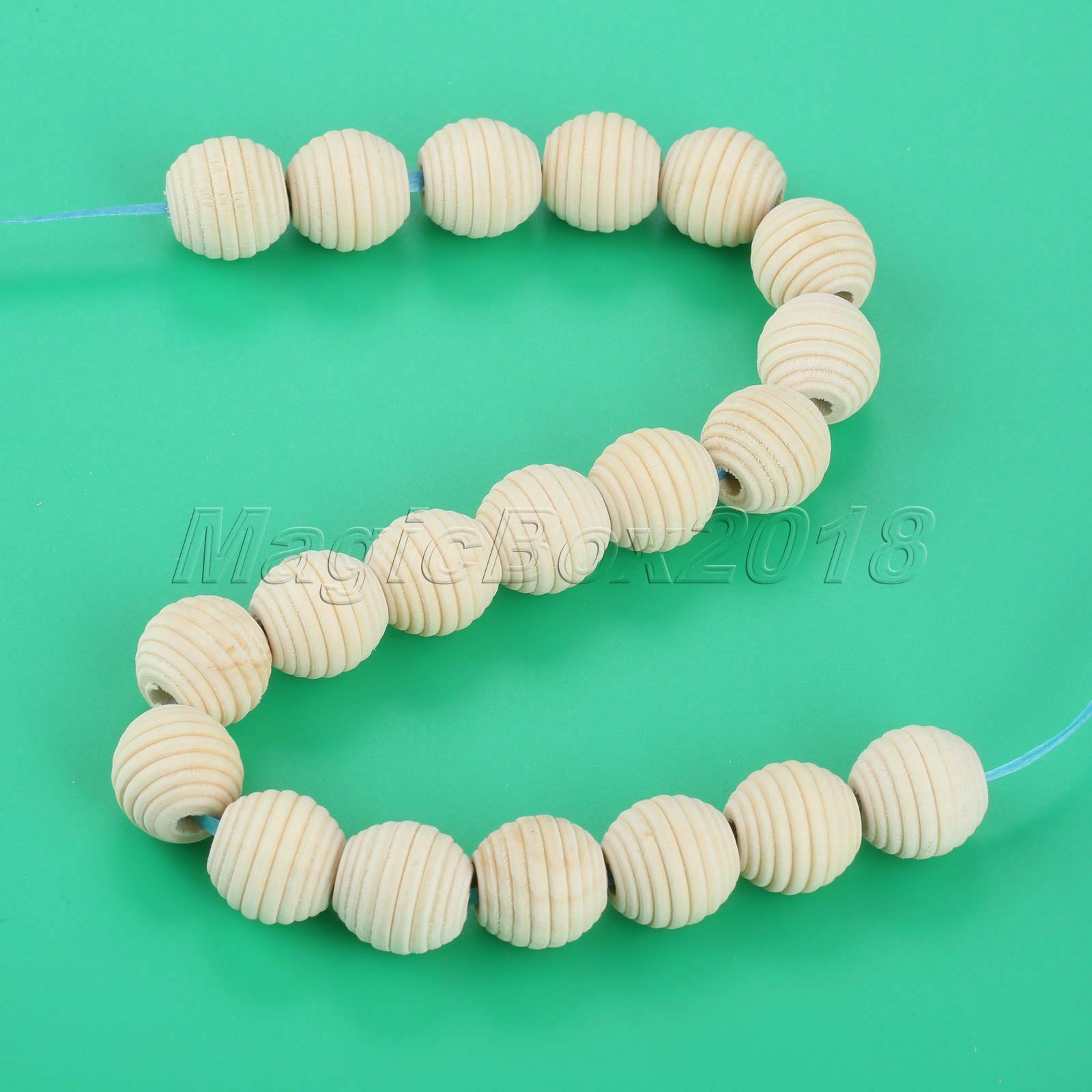 Round Beehive Wood Beads 20mm No Varnish Necklace Bracelet Making Baby Teether