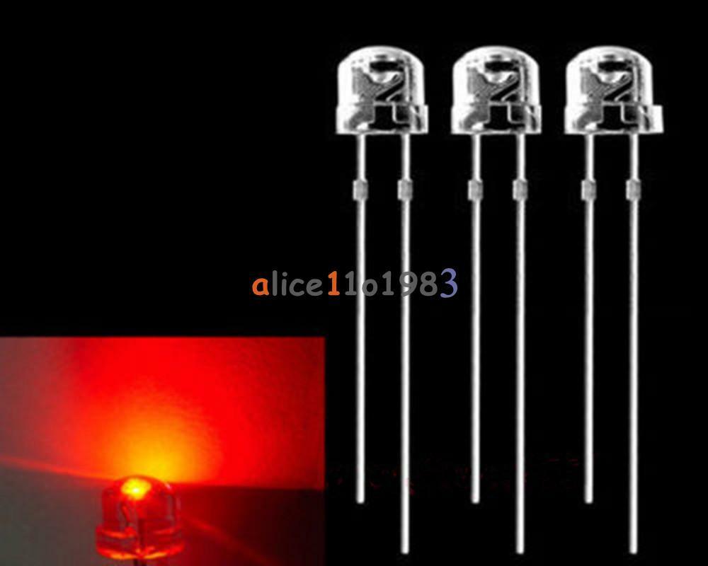 100PCS F5 5mm Red Straw Hat Superbright LED Light LED Lamp