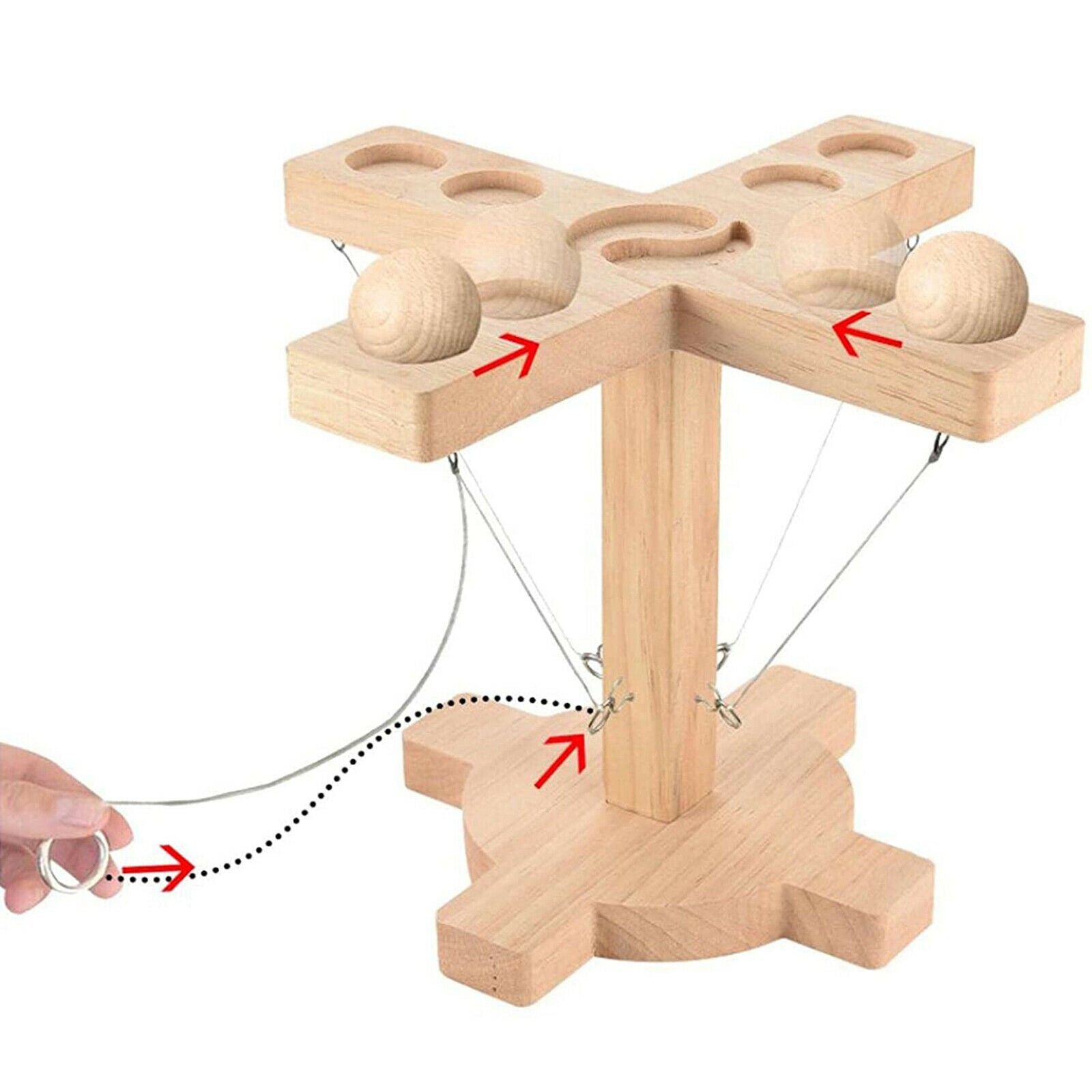 Wooden Ring Toss Hooks Interactive Game for Bars Party Home for Adults