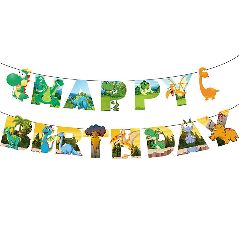 Dinosaur Banner Jungle Wild Animal Party Kids Birthday Party Supplies FlagFCA