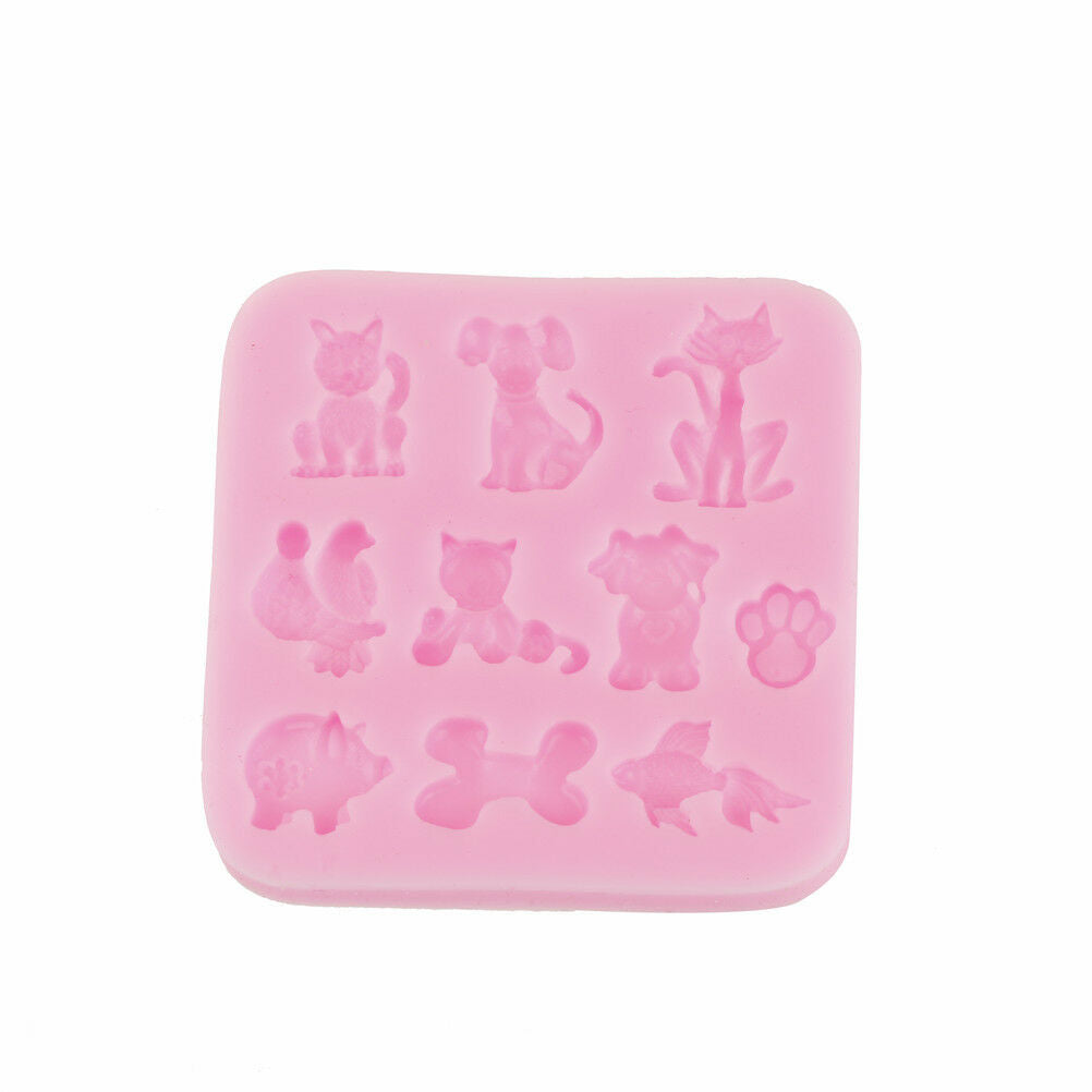 Cartoon cat animal Shape fondant cake silicone molds chocolate candy deco.l8