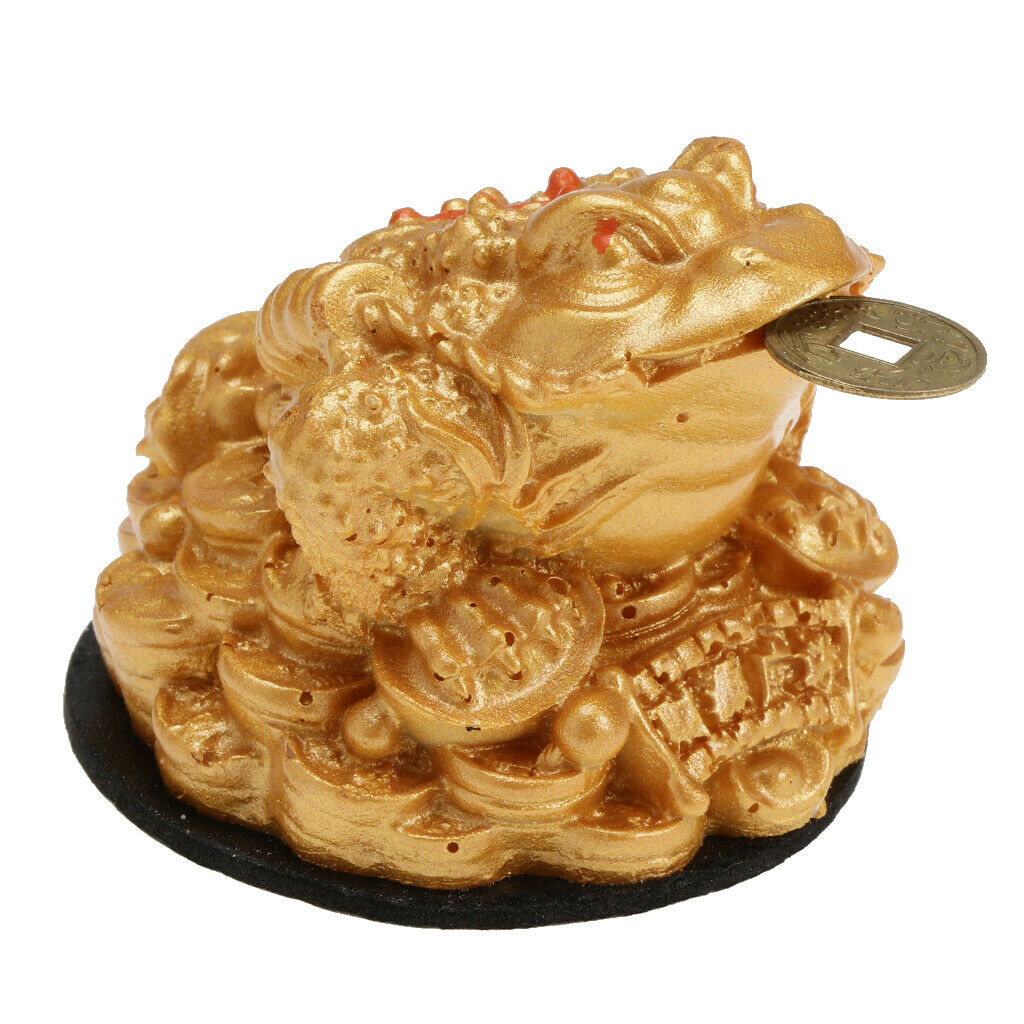 Feng Shui Money Toad Lucky Wealth Attracting Frog Statue Decor for Car