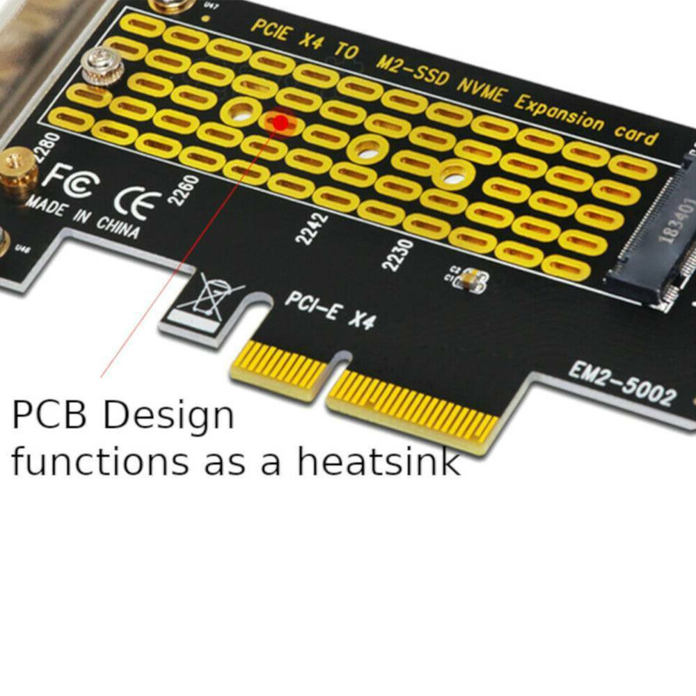 M.2 NGFF M-Key to Desktop PCIe x4 NVMe SSD Adapter Card 2242 2280 PCB Design!