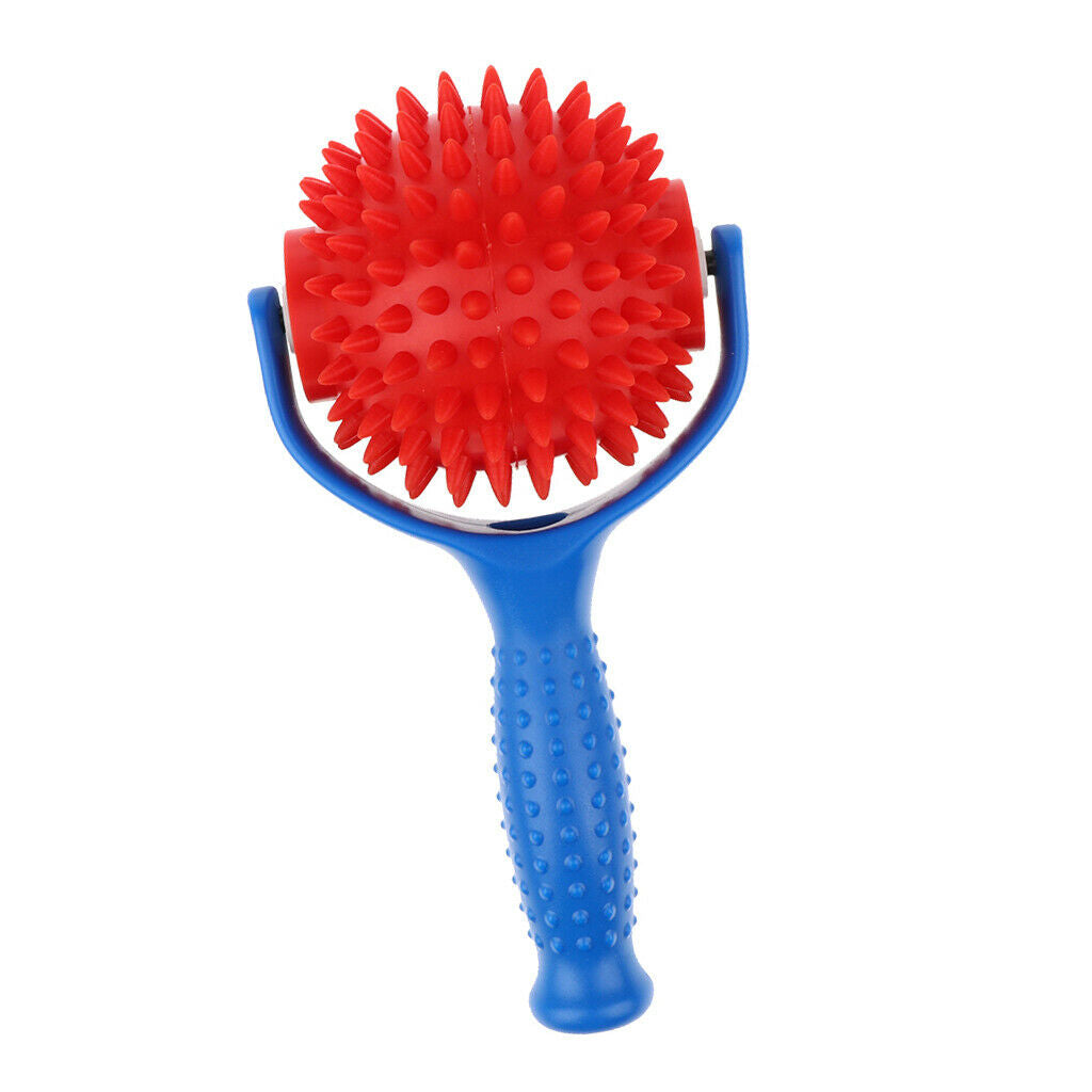 Handheld Acupuncture Body Massager Spiky Point Massage Ball  Blue +Red