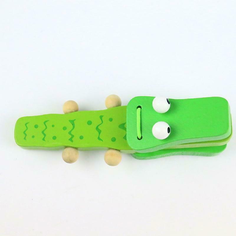 Crocodile Shape Wood Castanet Baby Musical Instrument Cartoon Child Musical Toys
