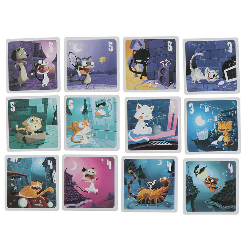 24Pcs Cat Deck Board Board Games Cards English Version Family Fun Playing Ca.DD
