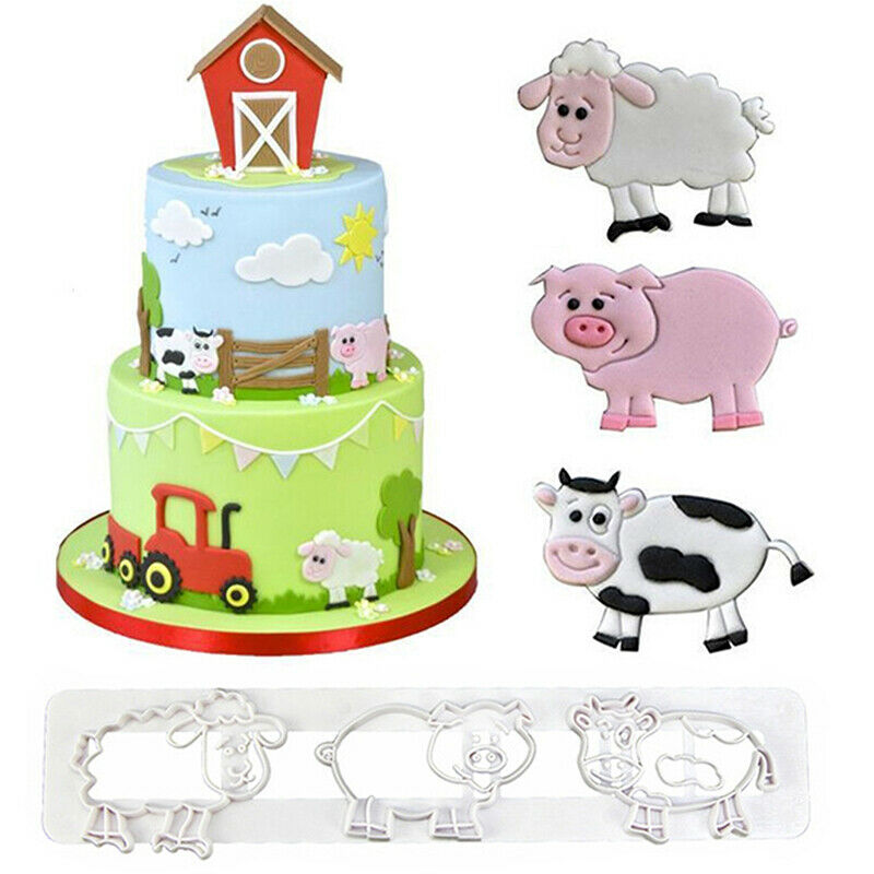 Cute Pig Cow Sheep Cutter Farm Animals Dessert Mold DIY Cake Decor Cuttin.l8