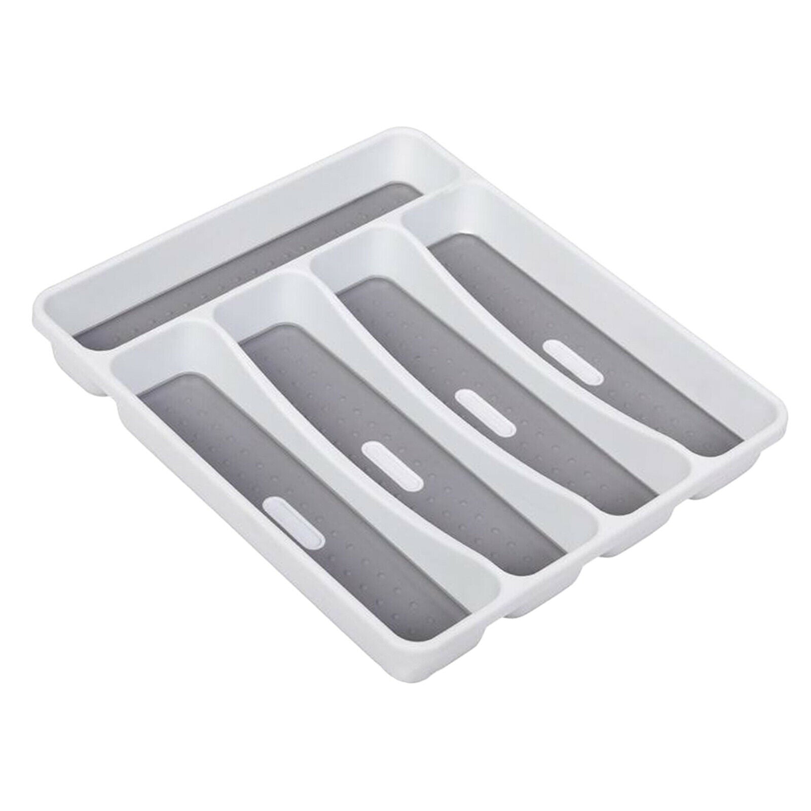 Pastic Cutlery Tray Cultery Holder Rack 5 Grids Kitchen Drawer Organizer