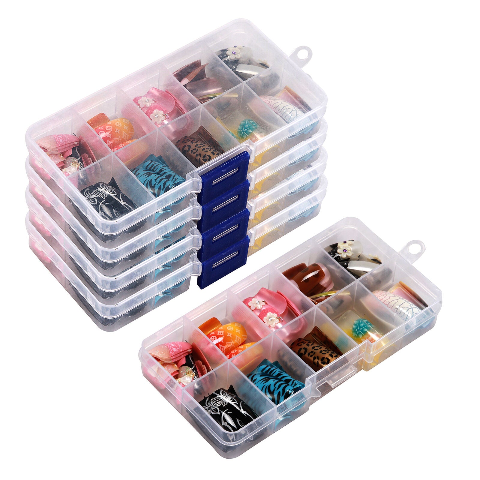 100pcs/Box False Acrylic Gel French Nail Art Tips Salon Random Color