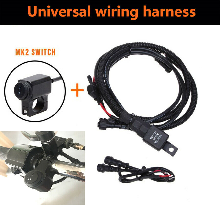 Motorcycle Universal Headlight Switch Relay Control Line Set for Yamaha Kawasaki