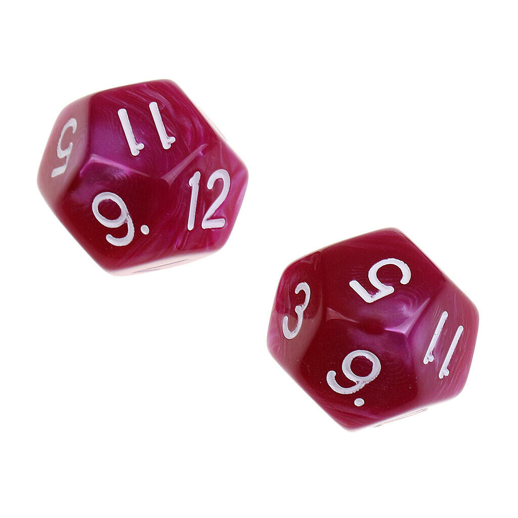 10PCS D12 Polyhedral Dice for RPG Games Table Game Red