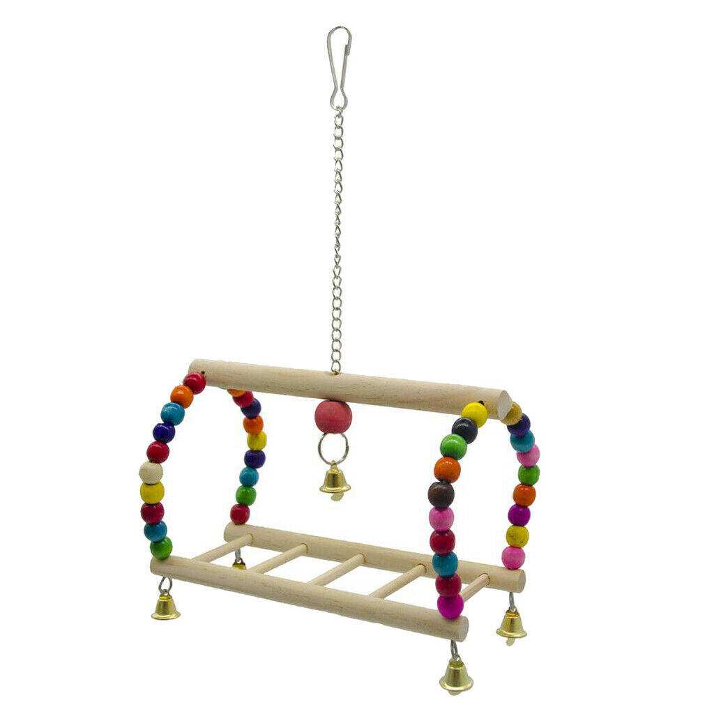 Parrots Cage Hanging Swing Toys Ladder Stand Perch For Small to Large Birds