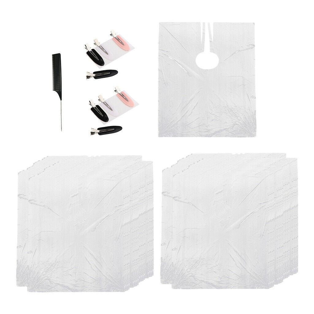 200X Disposable Hair Cutting Cape Clear Unisex Hairdressing Apron for Barber