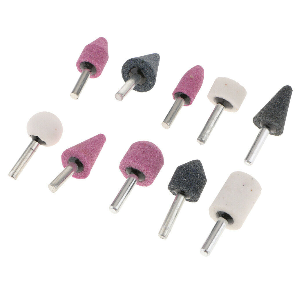 10x 6mm Cylindrical Electric Nail Drill Bits Polishing Grinding Head ZP-1009