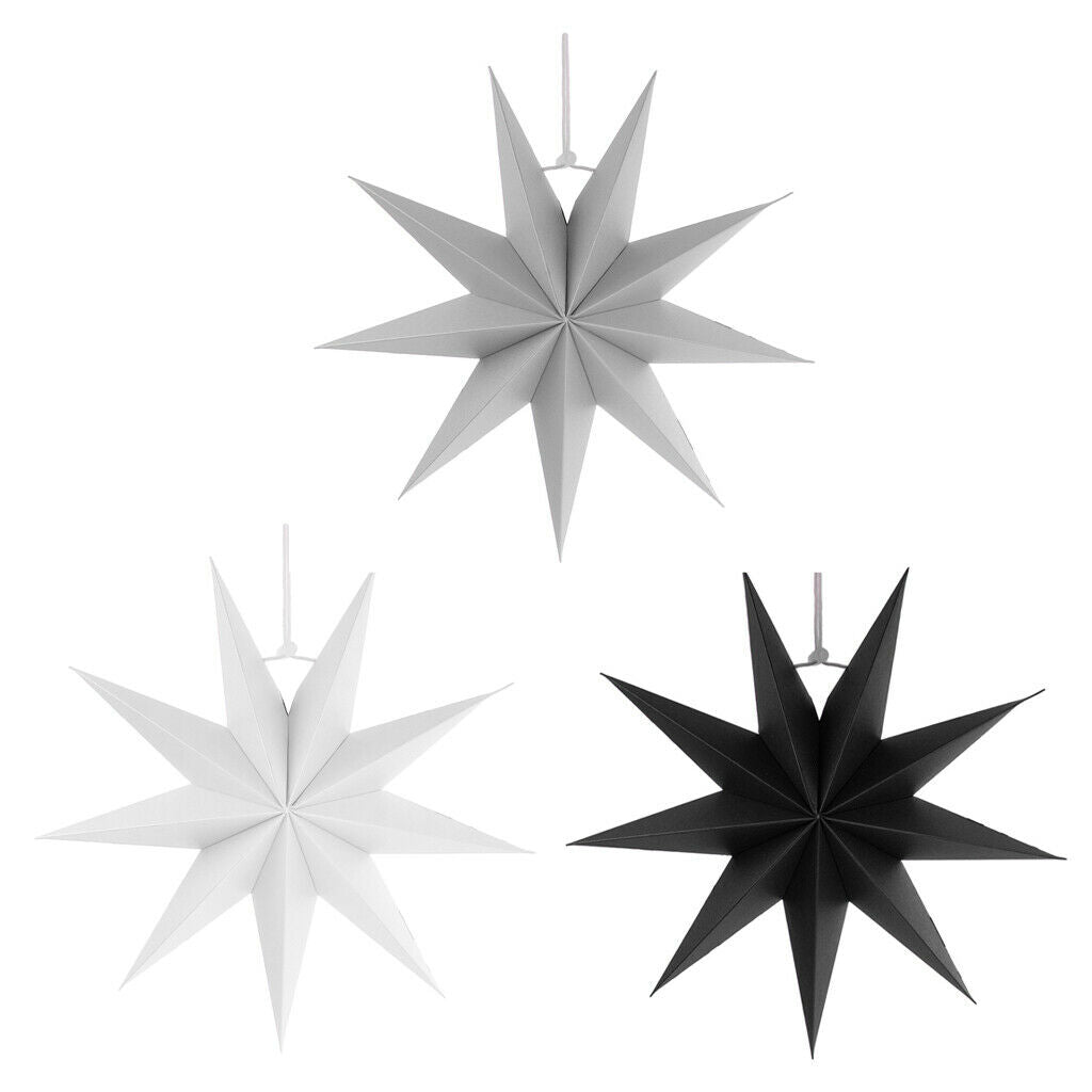 3colors Paper Stars Hanging Christmas Home Party Decoration Wedding Prom Hanging