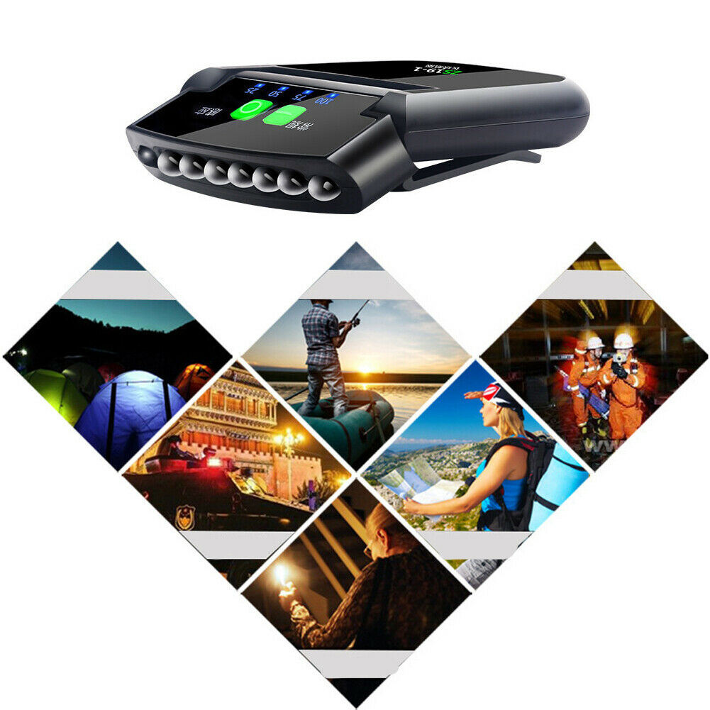 LED Sensor Headlight USB Rechargeable Cap 100LM Clip Night Fishing Headlamp