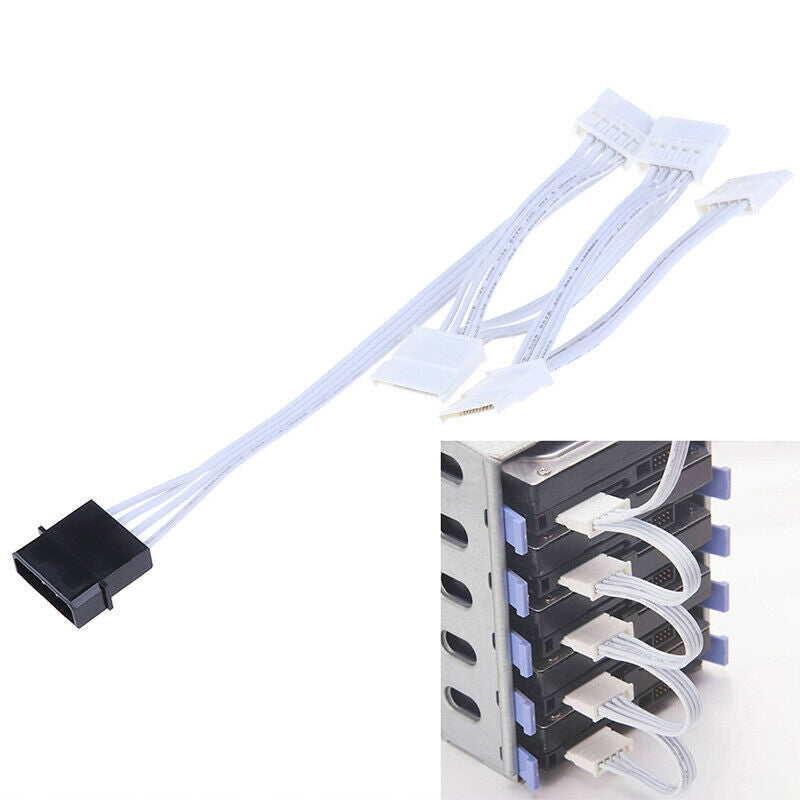 IDE Molex 4Pin to SATA Adapter 1 to 5 Splitter Hard Drive Power Extension .l8