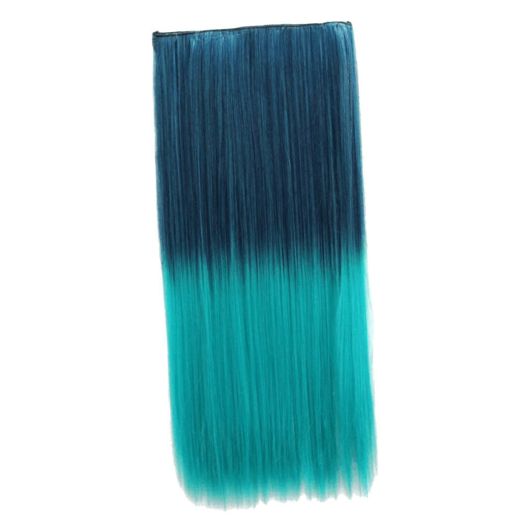 Clin In Hairpieces Colorful Ombre Long Straight Hair Extension Heat Safe