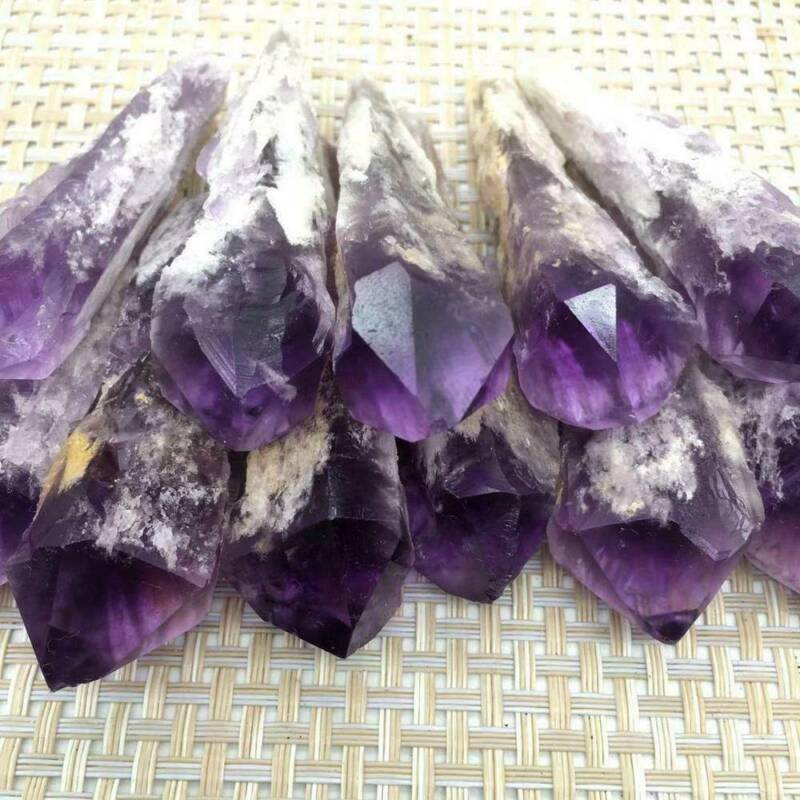 1xBig Natural Amethyst Cluster Quartz Crystal Point Wand Specimen Reiki Healing
