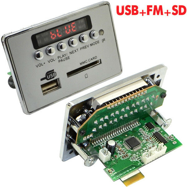 12V Autos Bluetooth Wireless MP3 Decoder Board Audio Module USB SD TF FM Radio