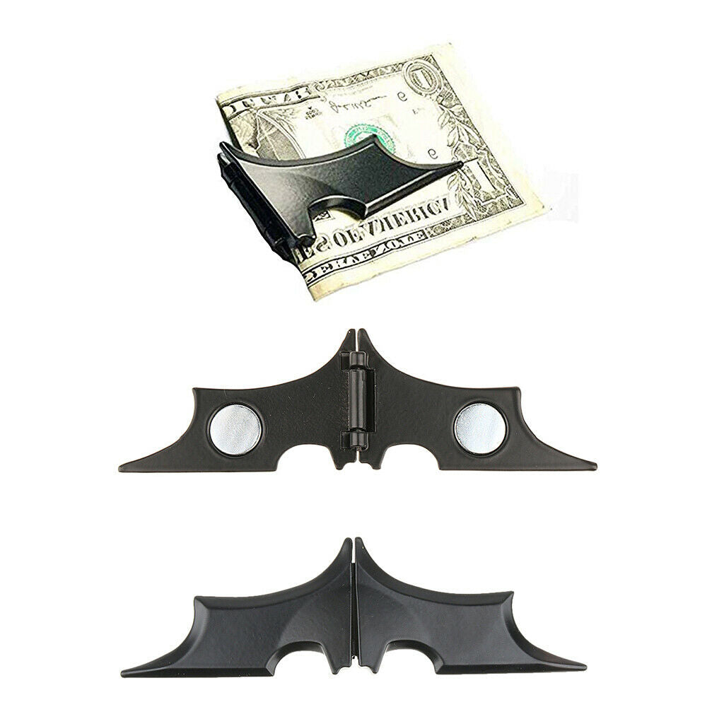 2pcs Cool Bat Shape Metal Money Clip Organizer Card Holder Cash Wallet