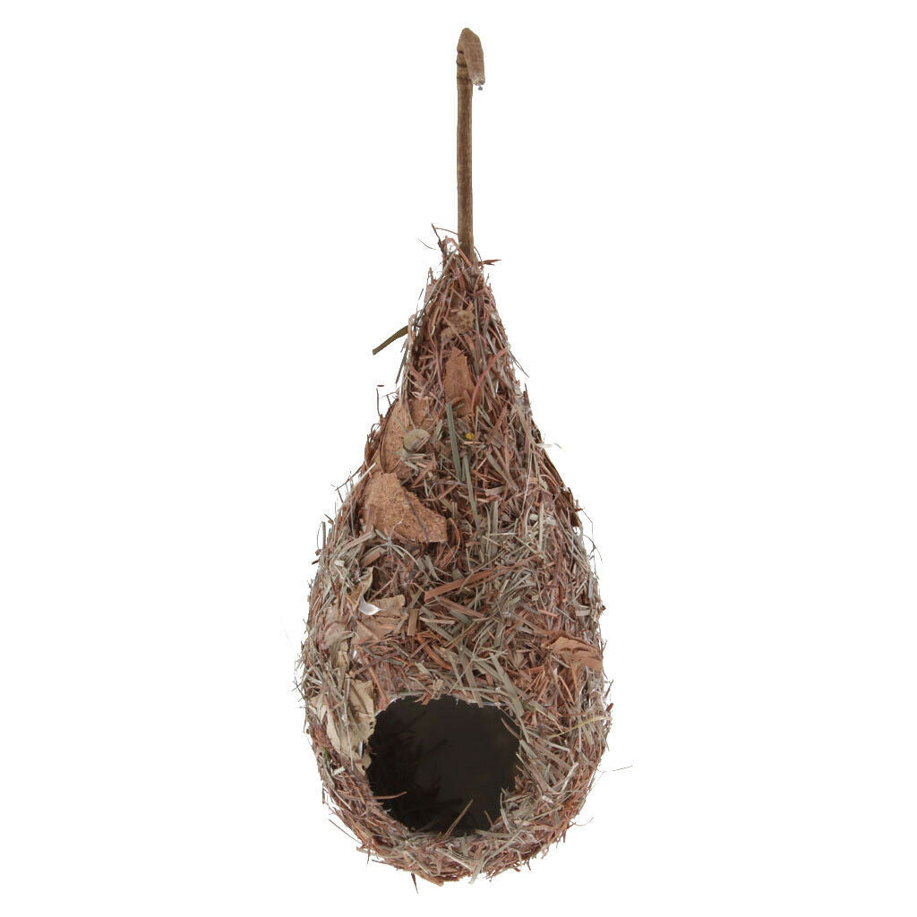 Hanging Straw Water Drop Bird Nest Pet Grass Cave for Canary/Cockatiel