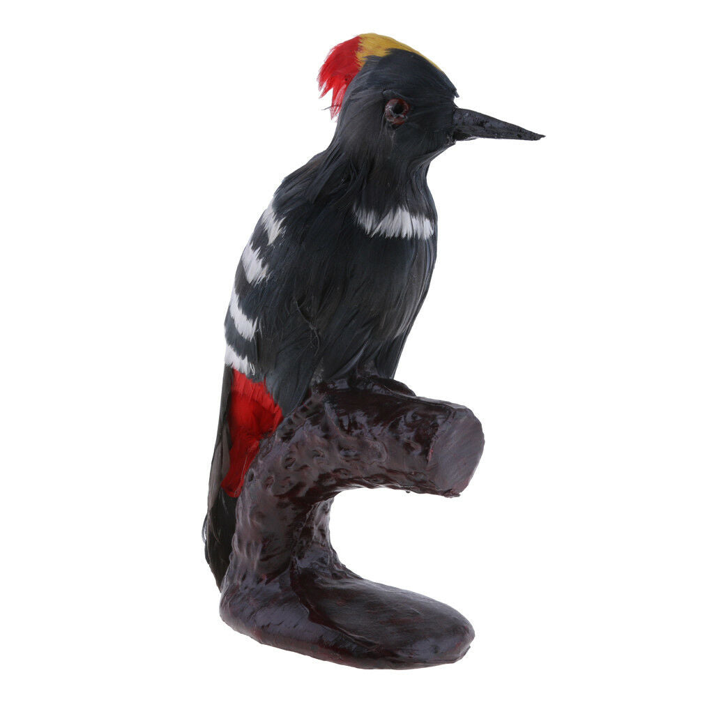 Artificial Feather Vivid Home Garden Decor Ornament Woodpecker Garden Tool
