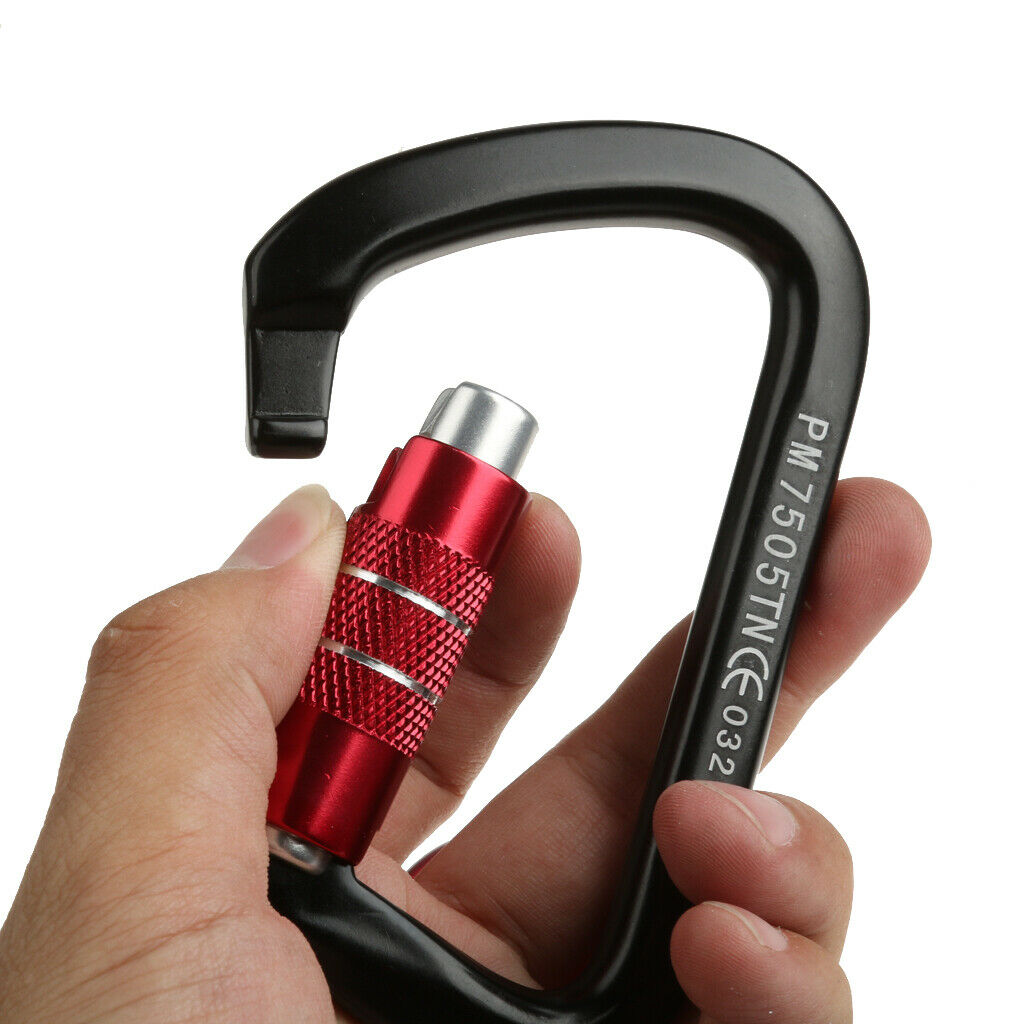 Fixed Rope Pulley for Climbing + 2 Self-locking Carabiners Outdoor Sport